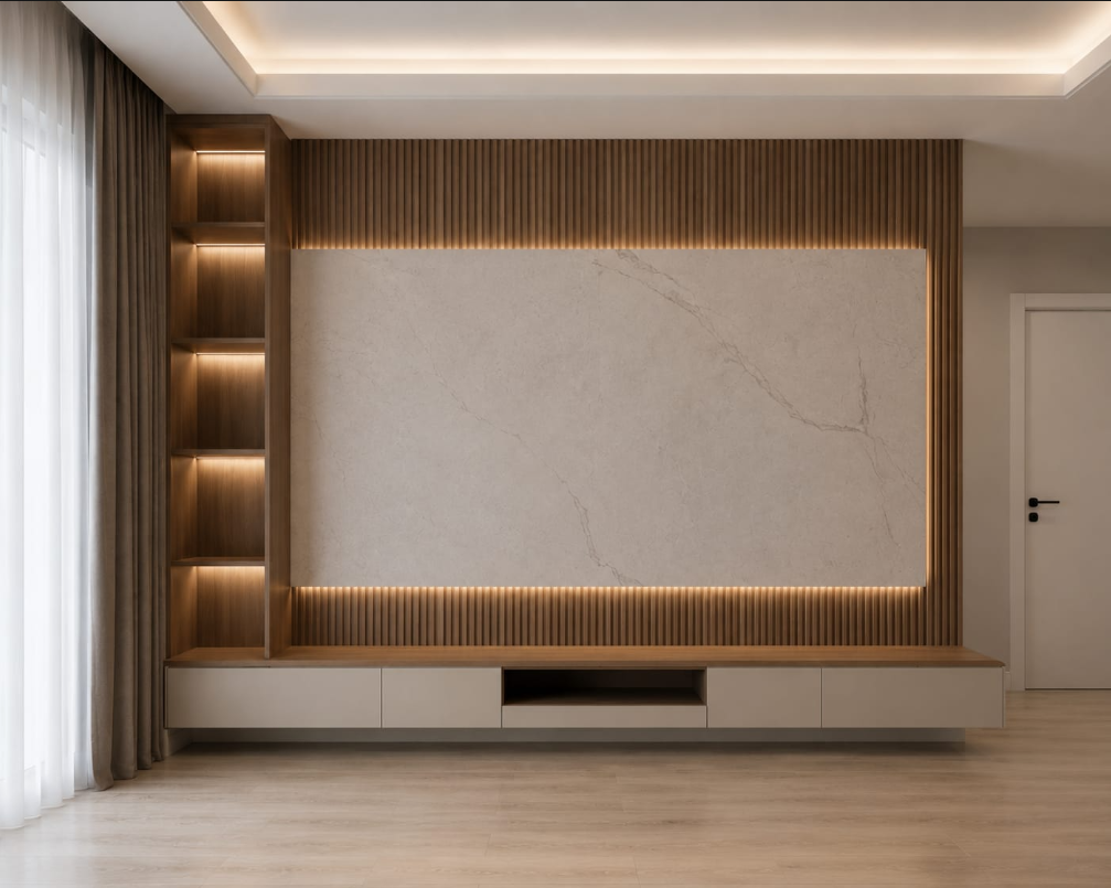Eskişehir Salon Dekorasyonu Salon Çıtalaması ve TV Ünitesi